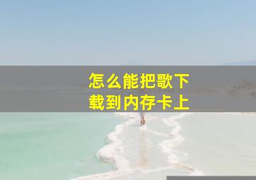 怎么能把歌下载到内存卡上