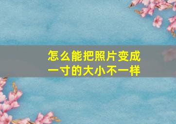 怎么能把照片变成一寸的大小不一样