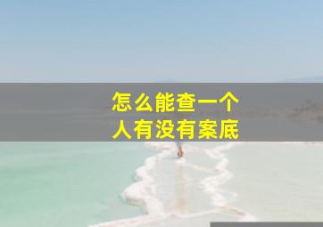 怎么能查一个人有没有案底