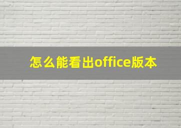 怎么能看出office版本