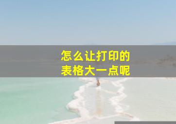 怎么让打印的表格大一点呢