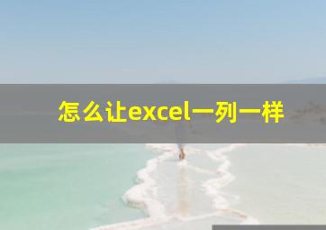 怎么让excel一列一样