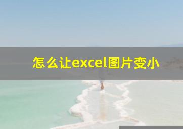 怎么让excel图片变小