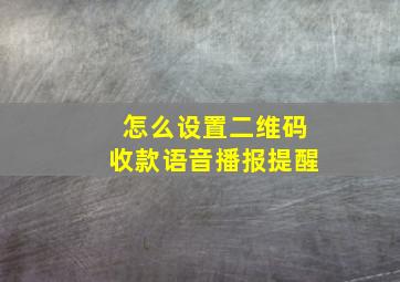 怎么设置二维码收款语音播报提醒