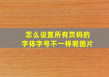 怎么设置所有页码的字体字号不一样呢图片