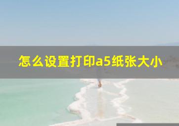 怎么设置打印a5纸张大小