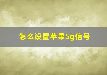 怎么设置苹果5g信号