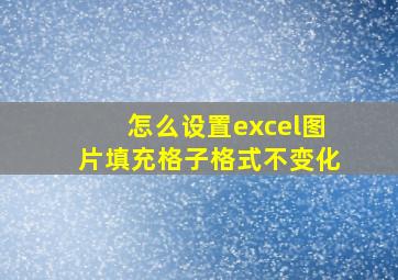 怎么设置excel图片填充格子格式不变化