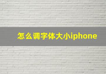 怎么调字体大小iphone