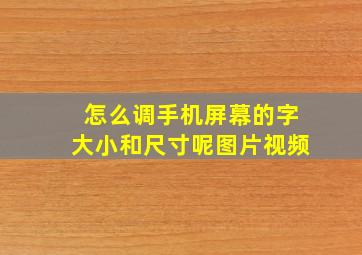 怎么调手机屏幕的字大小和尺寸呢图片视频