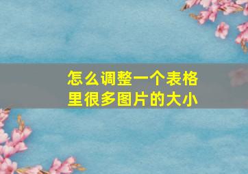 怎么调整一个表格里很多图片的大小