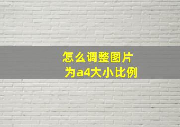 怎么调整图片为a4大小比例