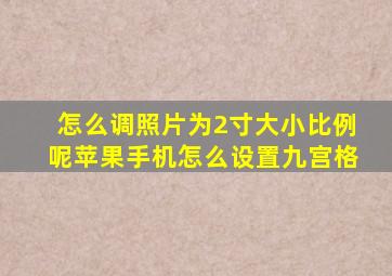 怎么调照片为2寸大小比例呢苹果手机怎么设置九宫格