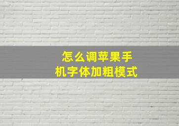 怎么调苹果手机字体加粗模式