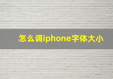 怎么调iphone字体大小