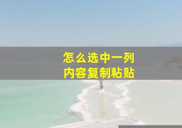 怎么选中一列内容复制粘贴