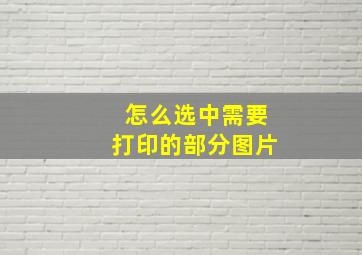 怎么选中需要打印的部分图片