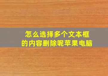 怎么选择多个文本框的内容删除呢苹果电脑