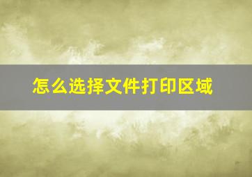 怎么选择文件打印区域