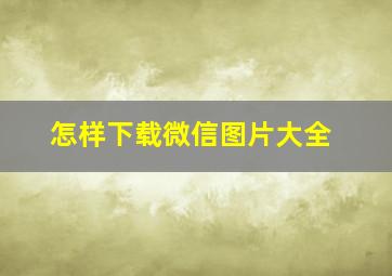 怎样下载微信图片大全