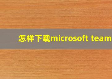 怎样下载microsoft teams