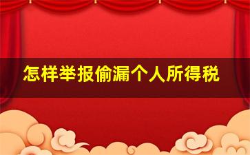 怎样举报偷漏个人所得税