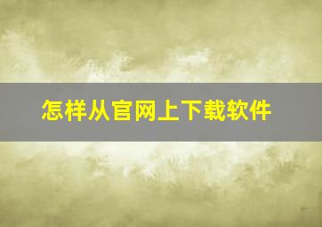 怎样从官网上下载软件