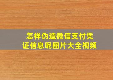 怎样伪造微信支付凭证信息呢图片大全视频