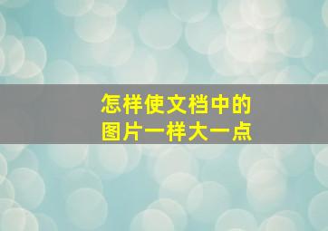 怎样使文档中的图片一样大一点