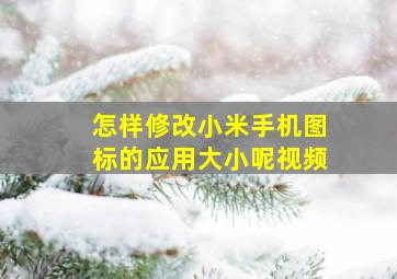 怎样修改小米手机图标的应用大小呢视频