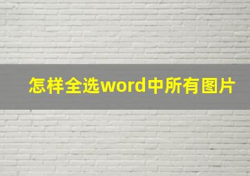 怎样全选word中所有图片