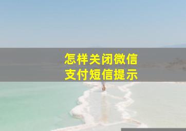 怎样关闭微信支付短信提示