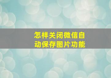 怎样关闭微信自动保存图片功能