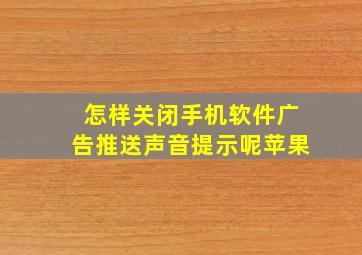 怎样关闭手机软件广告推送声音提示呢苹果