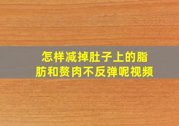 怎样减掉肚子上的脂肪和赘肉不反弹呢视频