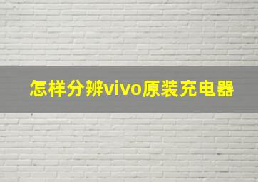 怎样分辨vivo原装充电器