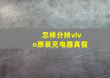 怎样分辨vivo原装充电器真假