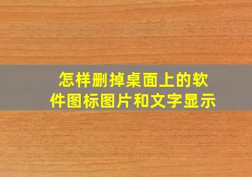 怎样删掉桌面上的软件图标图片和文字显示