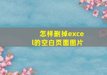 怎样删掉excel的空白页面图片