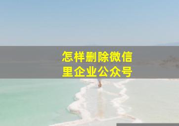 怎样删除微信里企业公众号