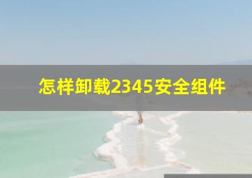 怎样卸载2345安全组件