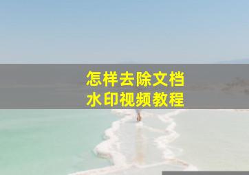 怎样去除文档水印视频教程