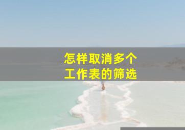 怎样取消多个工作表的筛选