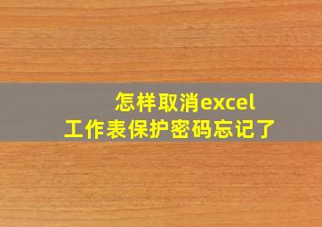 怎样取消excel工作表保护密码忘记了