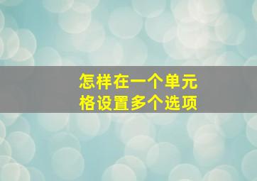 怎样在一个单元格设置多个选项