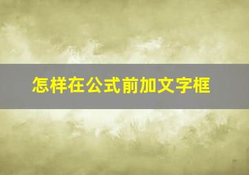 怎样在公式前加文字框