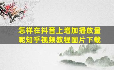 怎样在抖音上增加播放量呢知乎视频教程图片下载