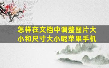 怎样在文档中调整图片大小和尺寸大小呢苹果手机