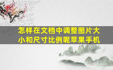 怎样在文档中调整图片大小和尺寸比例呢苹果手机