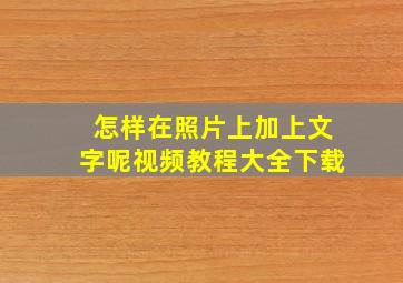 怎样在照片上加上文字呢视频教程大全下载